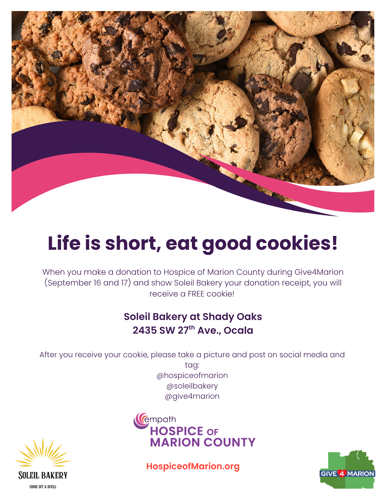Soleil Bakery.Give4Marion Flier