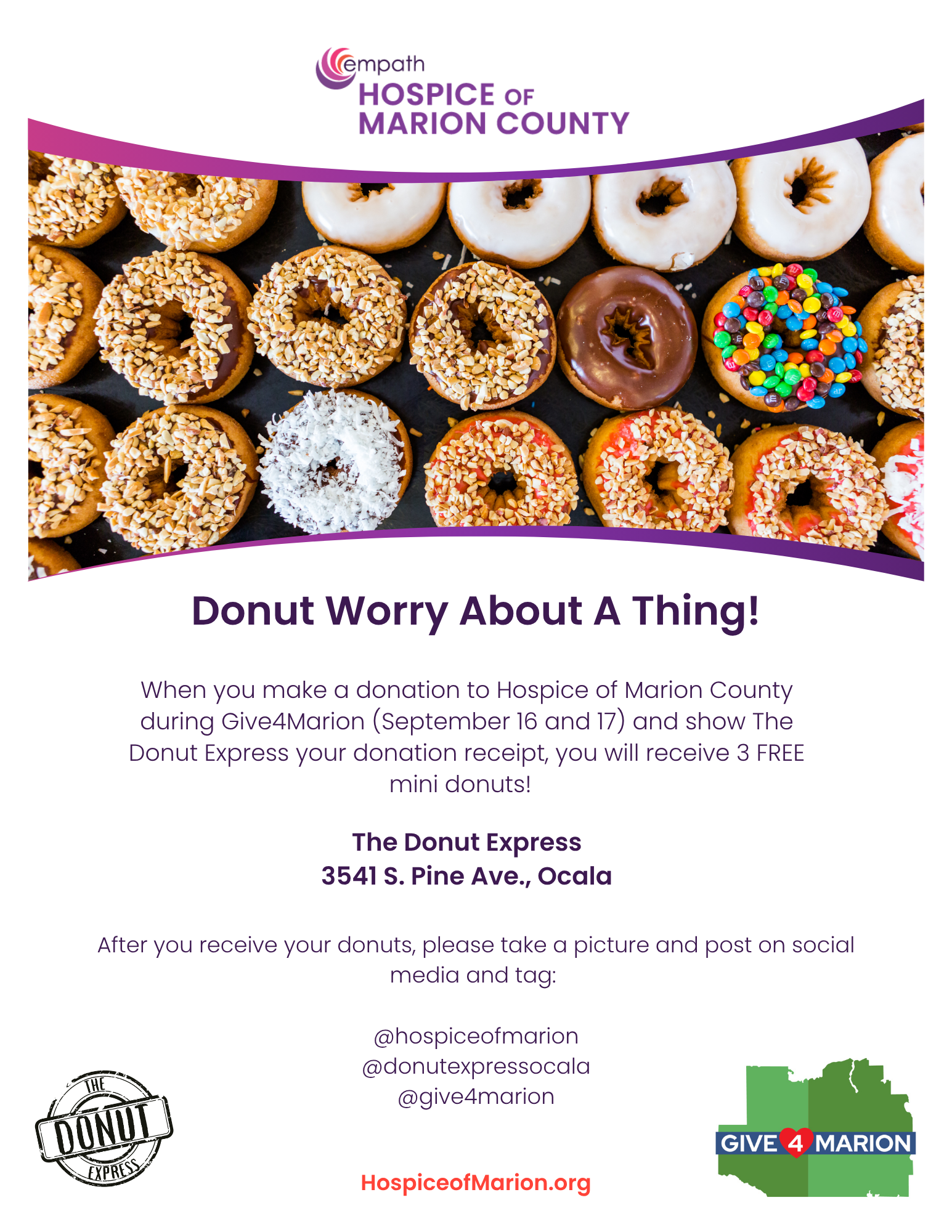 The Donut Express.Give4Marion Flier